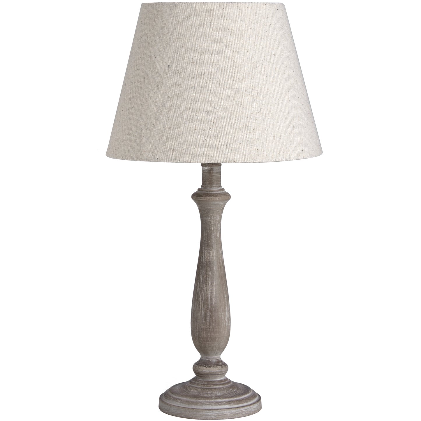 White Wash Wooden Table Lamp