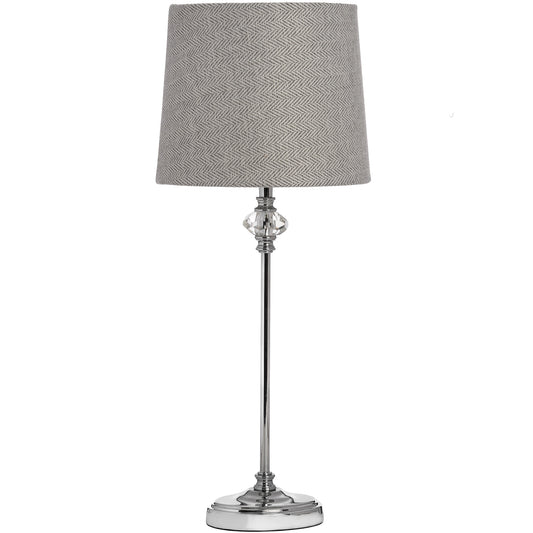 Herringbone & Chrome Thin Table Lamp