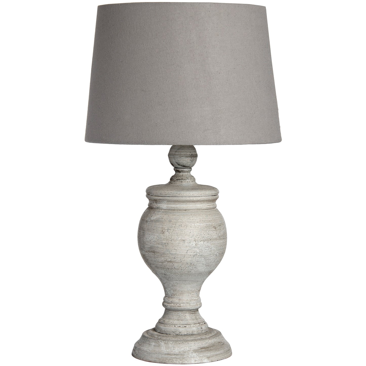 Wooden Painted Table Lamp - Grey