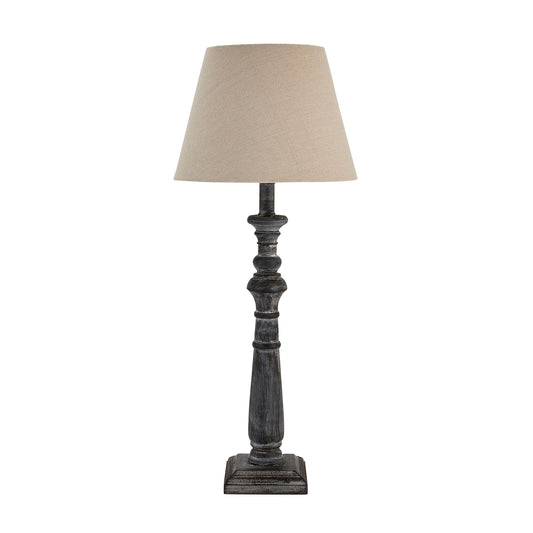 Charcoal Grey Column Table Lamp