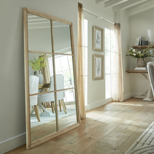 Extra Large Lime Washed Window Mirror