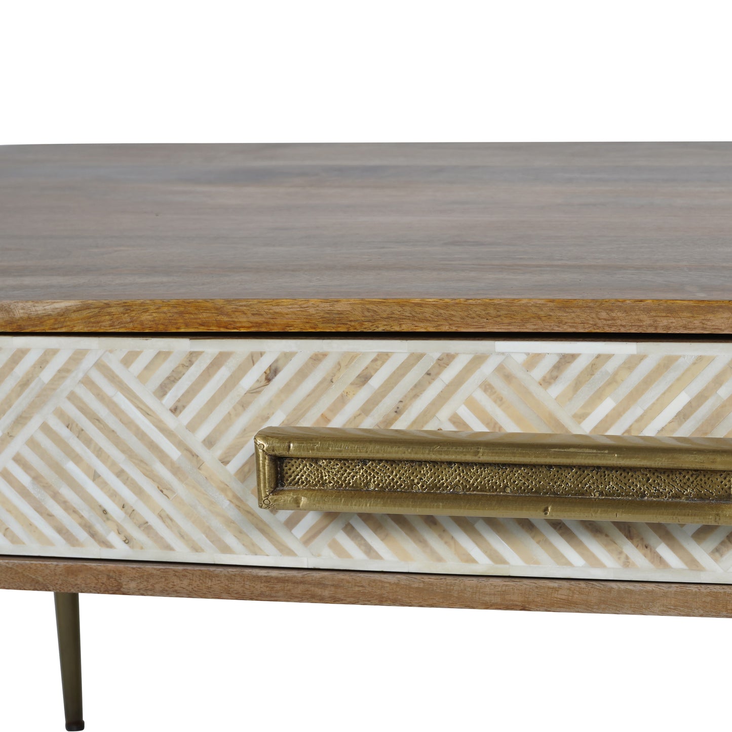 Bone Inlay One Drawer Coffee Table - Natural Collection