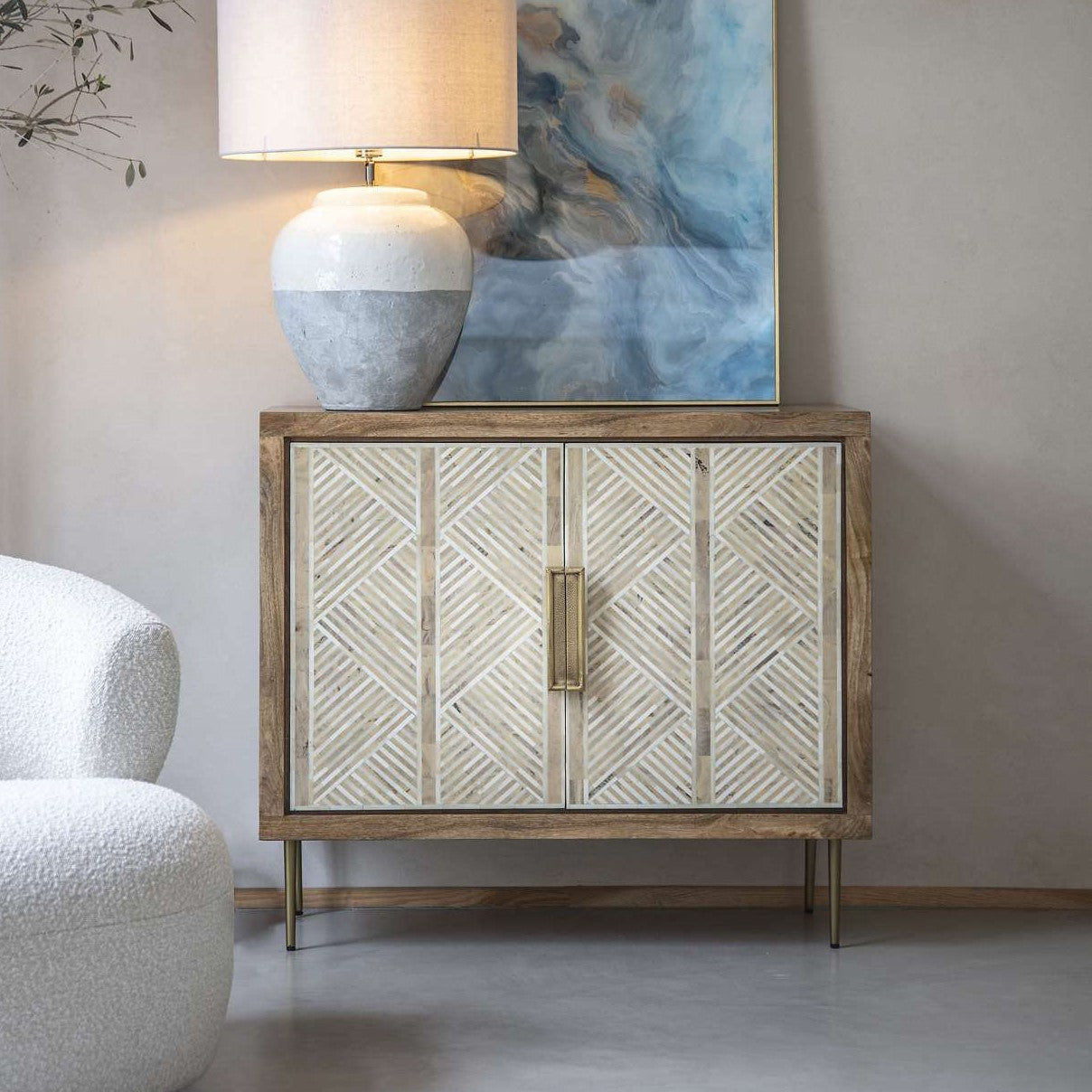 Bone Inlay Sideboard Cabinet - Natural Collection