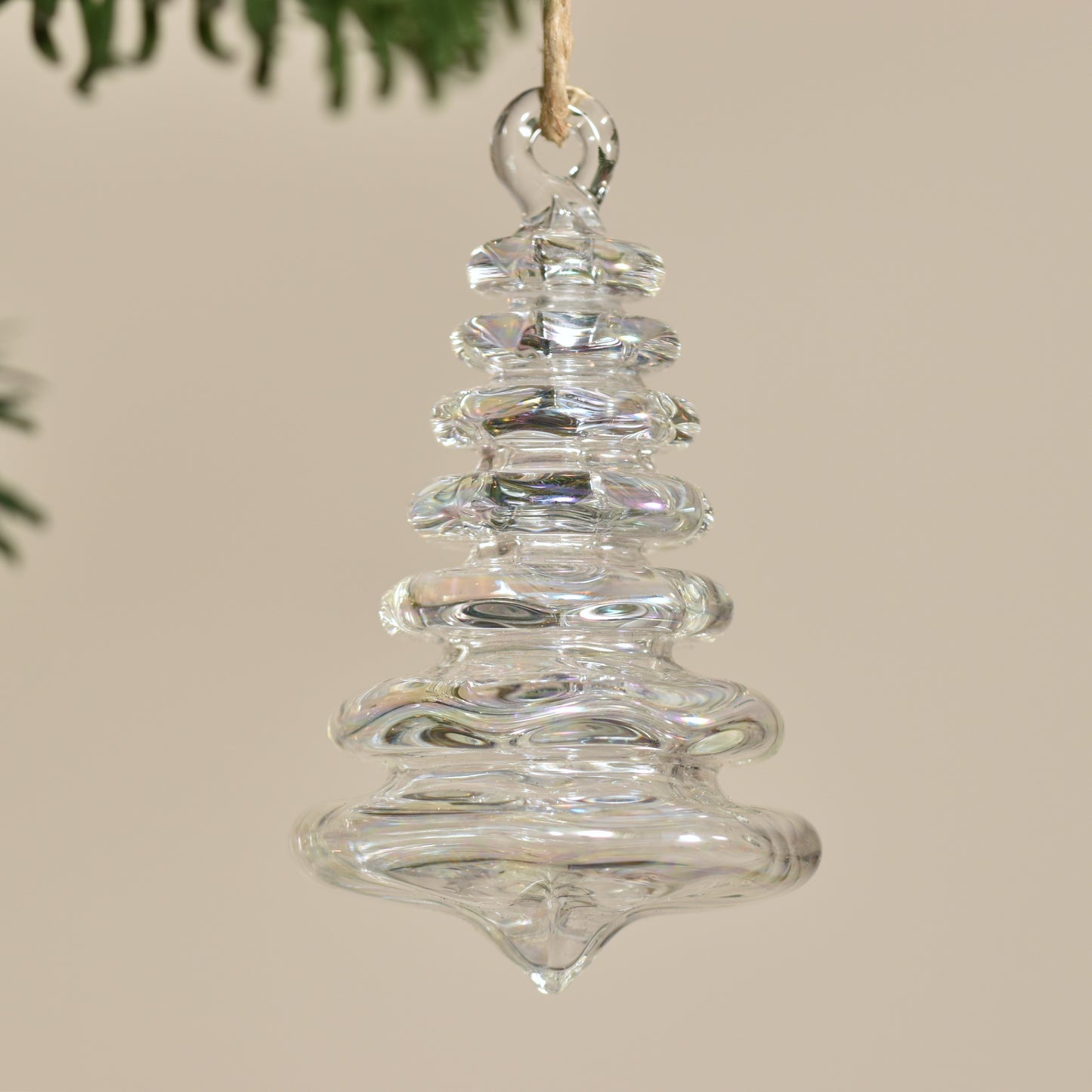 Ripple Tree - Egyptian Glass Decoration - Clear Pearlescent