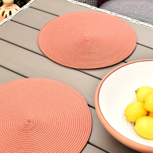 Round Woven Placemat - Rust