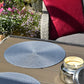 Round Woven Placemat - Steel Grey/Blue