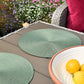 Round Woven Placemat - Sage Green