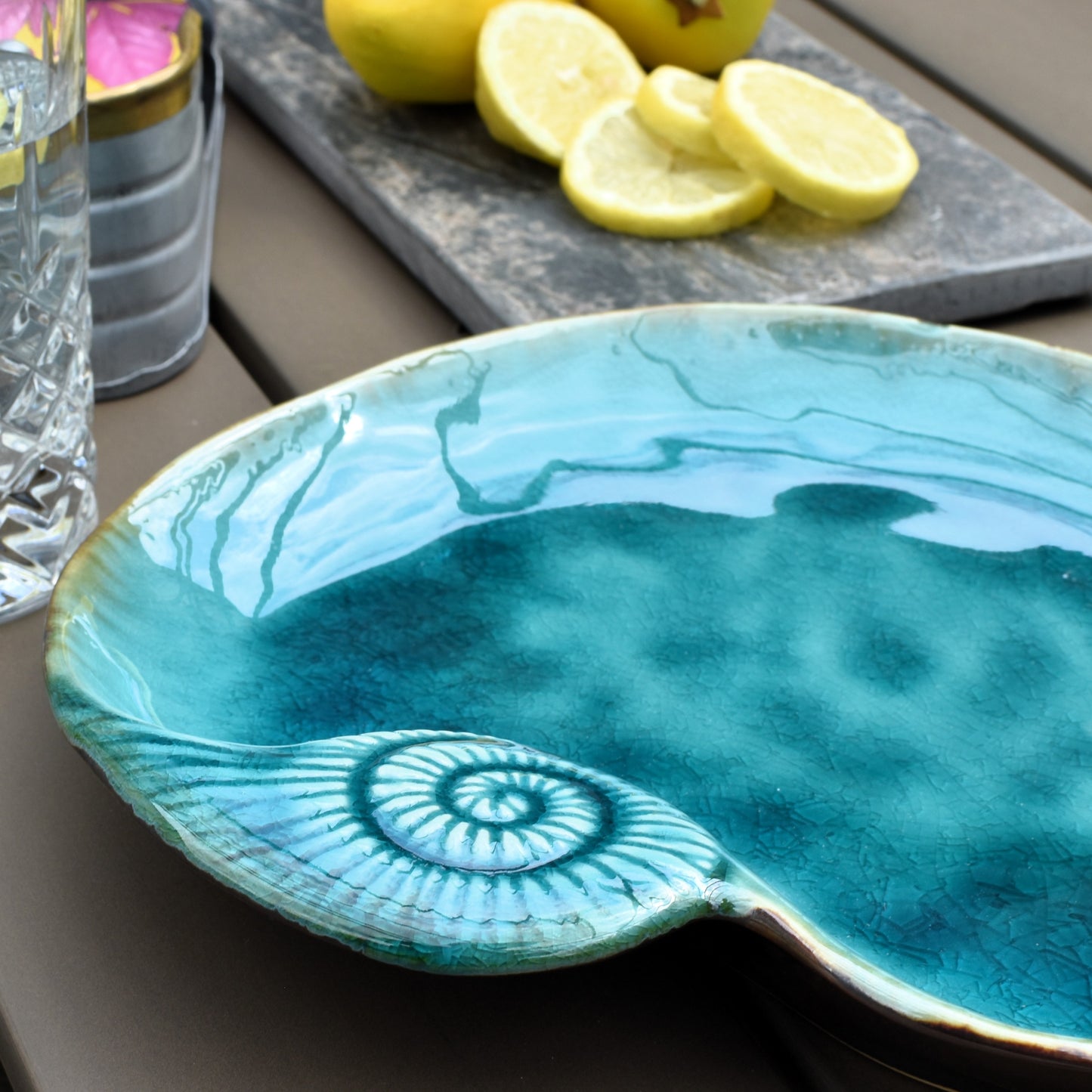 Shell Plate - Dark Turquoise