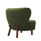 Small Wingback Boucle Fabric Chair - Green