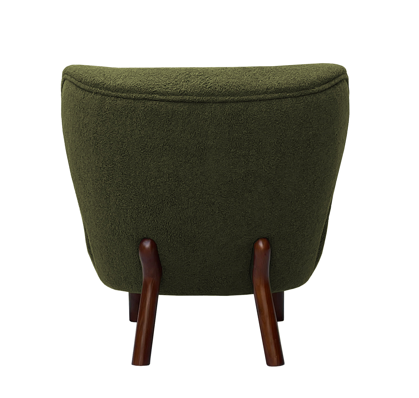 Small Wingback Boucle Fabric Chair - Green