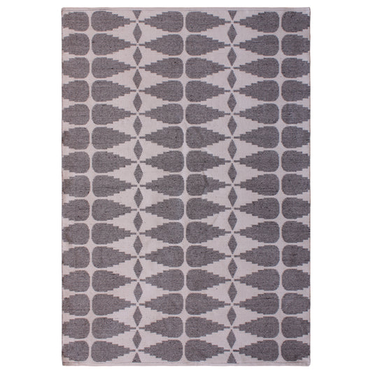 Ocio - Jacquard Woven Floor Rug - Ivory and Grey - 160x230cm