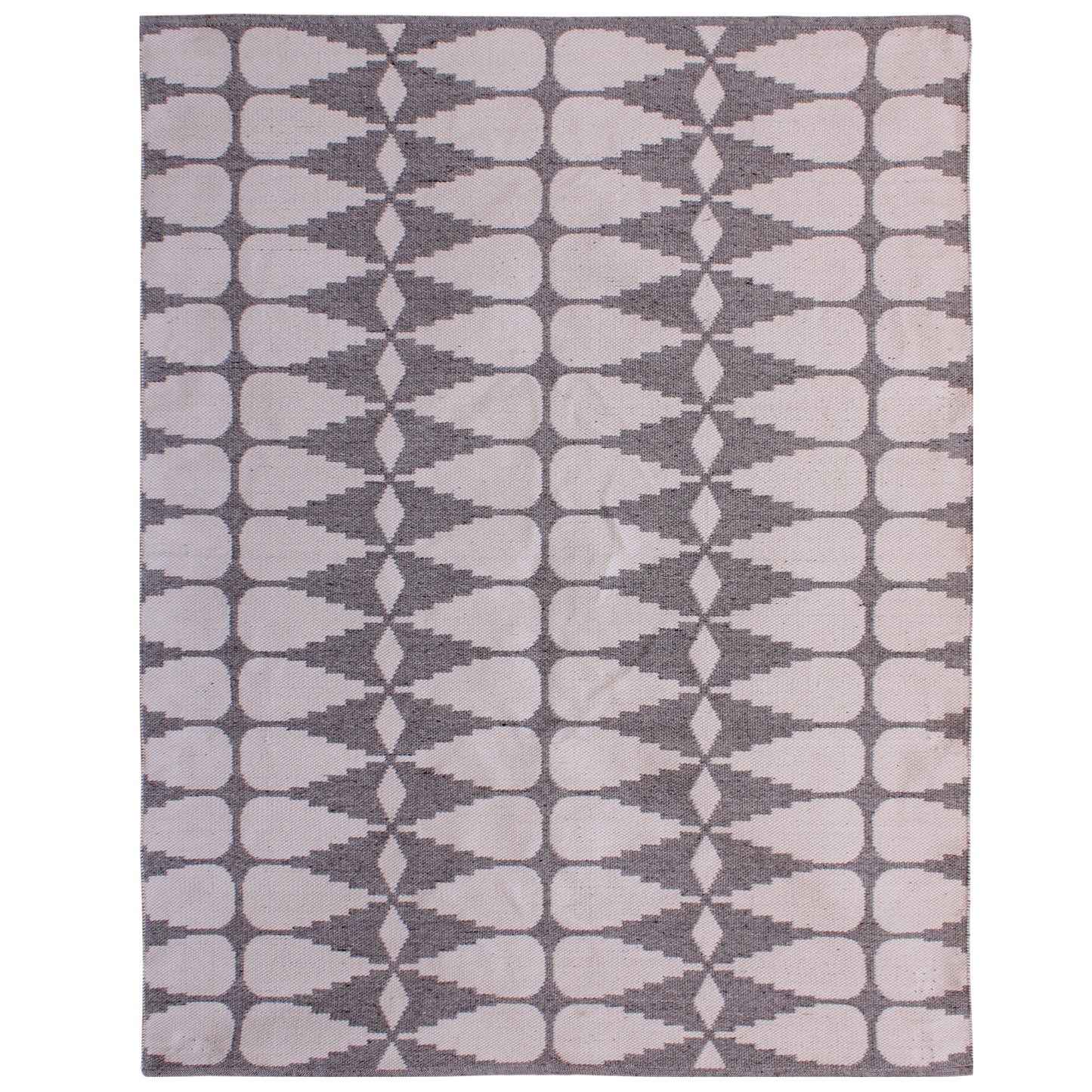 Ocio - Jacquard Woven Floor Rug - Ivory and Grey - 160x230cm