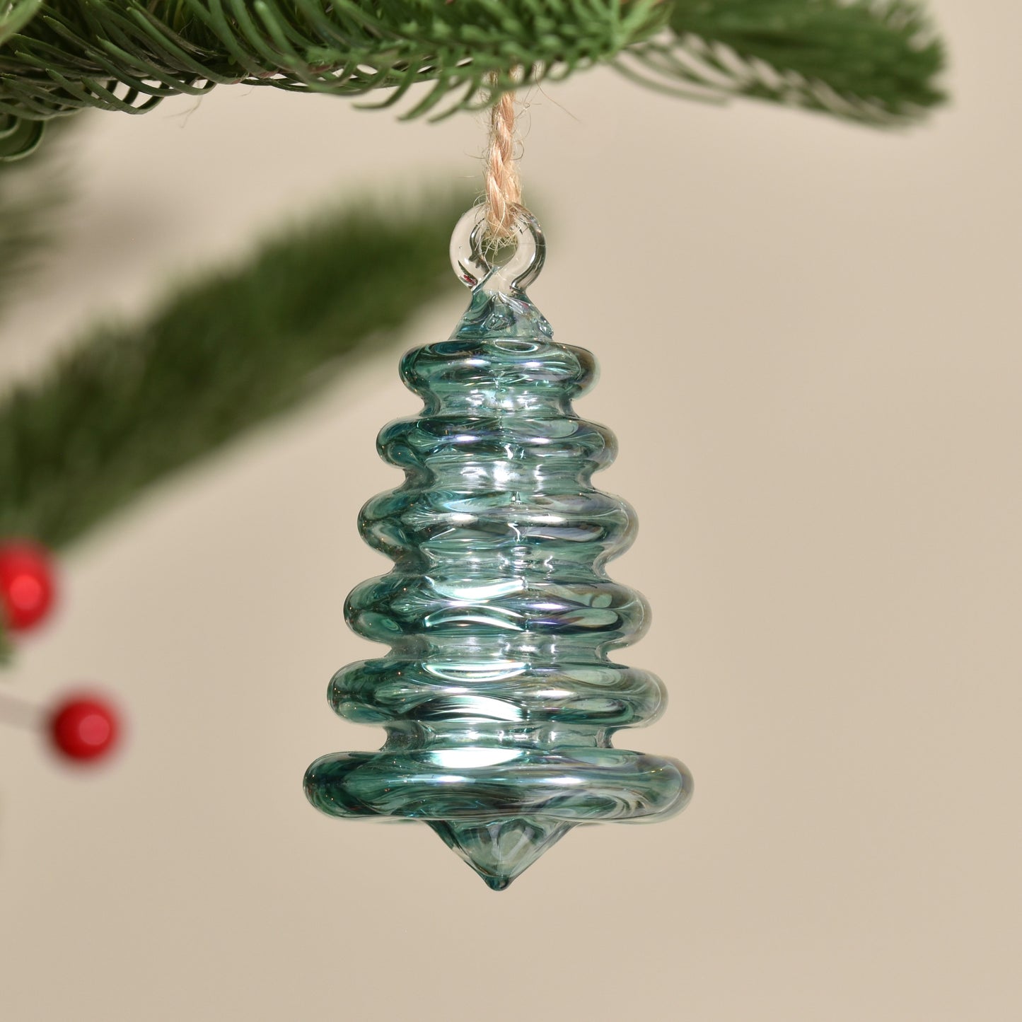 Ripple Tree - Egyptian Glass Decoration - Jade Green