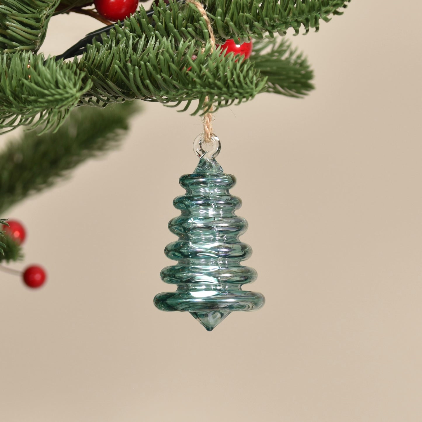 Ripple Tree - Egyptian Glass Decoration - Jade Green