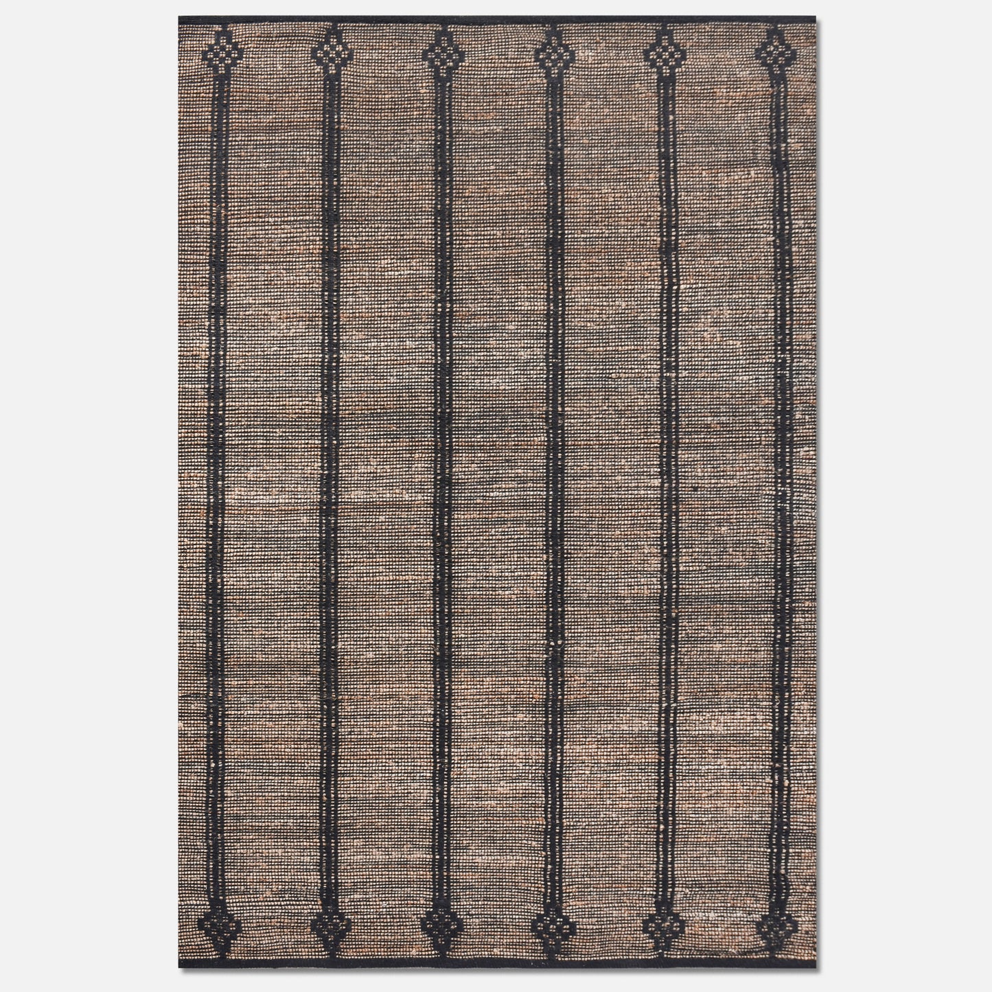 Sueno - Jute & Cotton Floor Rug - Natural and Charcoal - 160x230cm