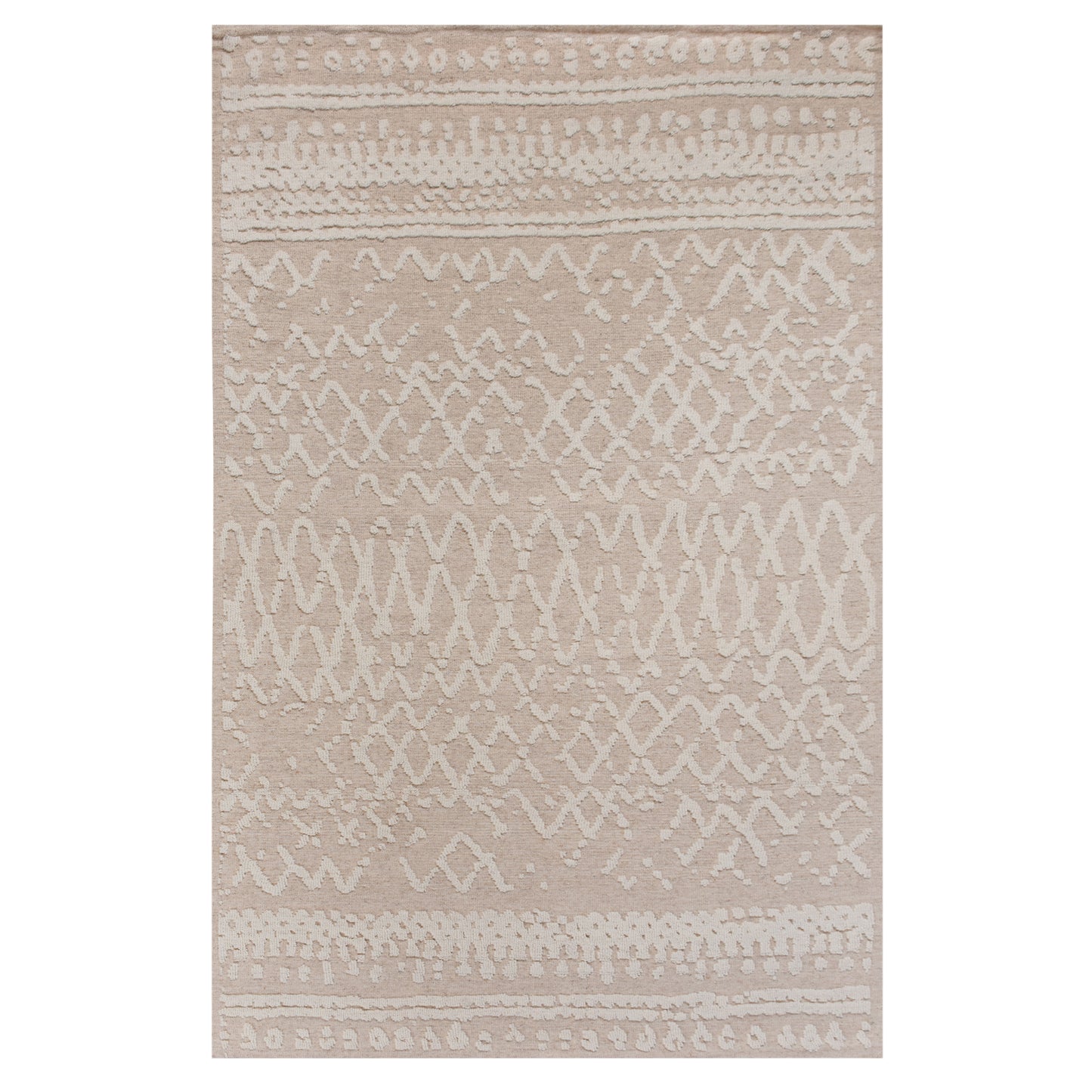 Molino - Knitted Wool Floor Rug - Ivory & Beige - 160x230cm