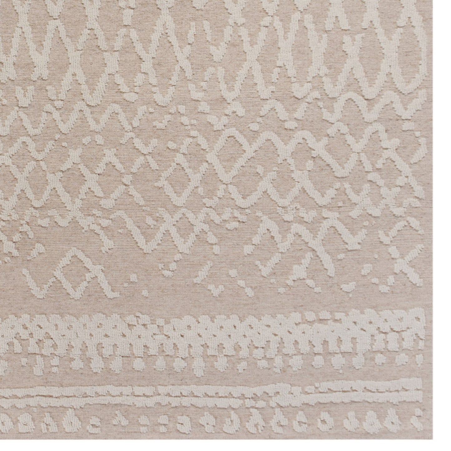 Molino - Knitted Wool Floor Rug - Ivory & Beige - 160x230cm