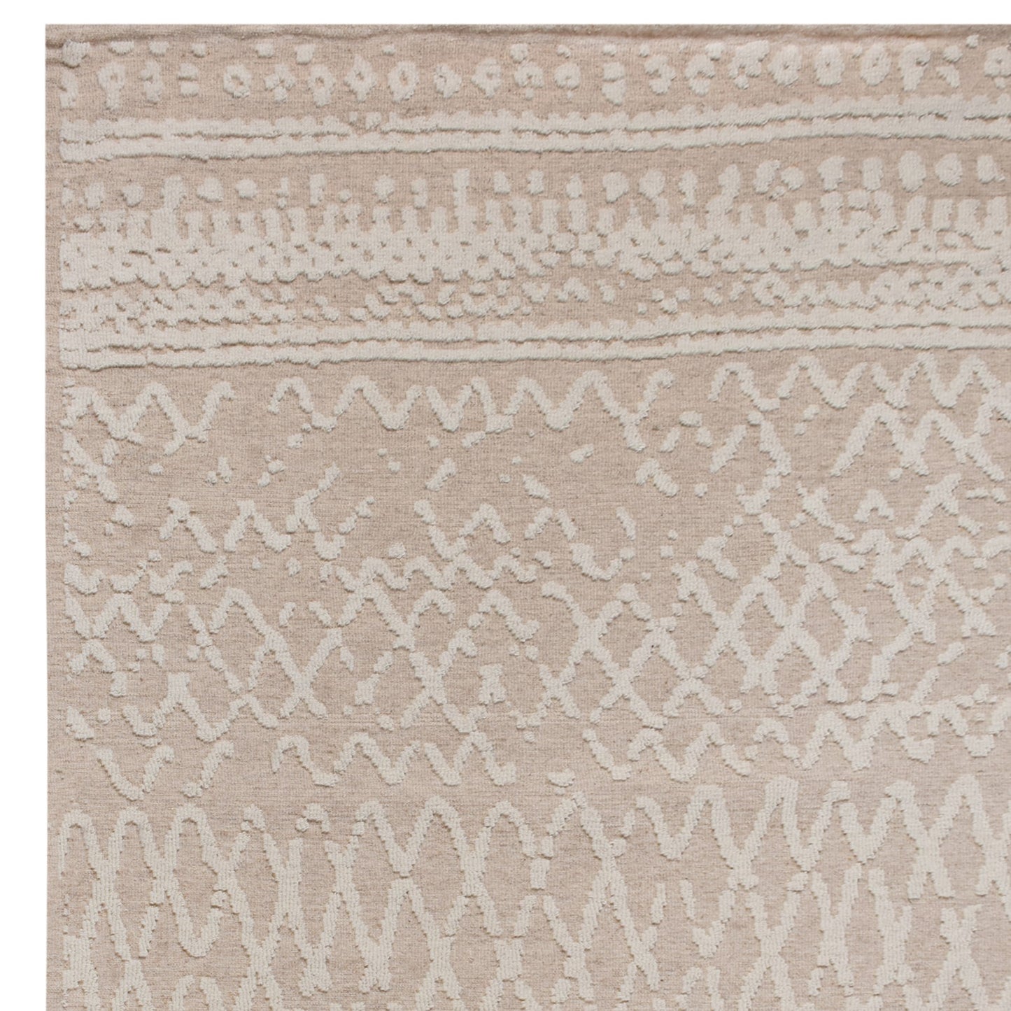 Molino - Knitted Wool Floor Rug - Ivory & Beige - 160x230cm