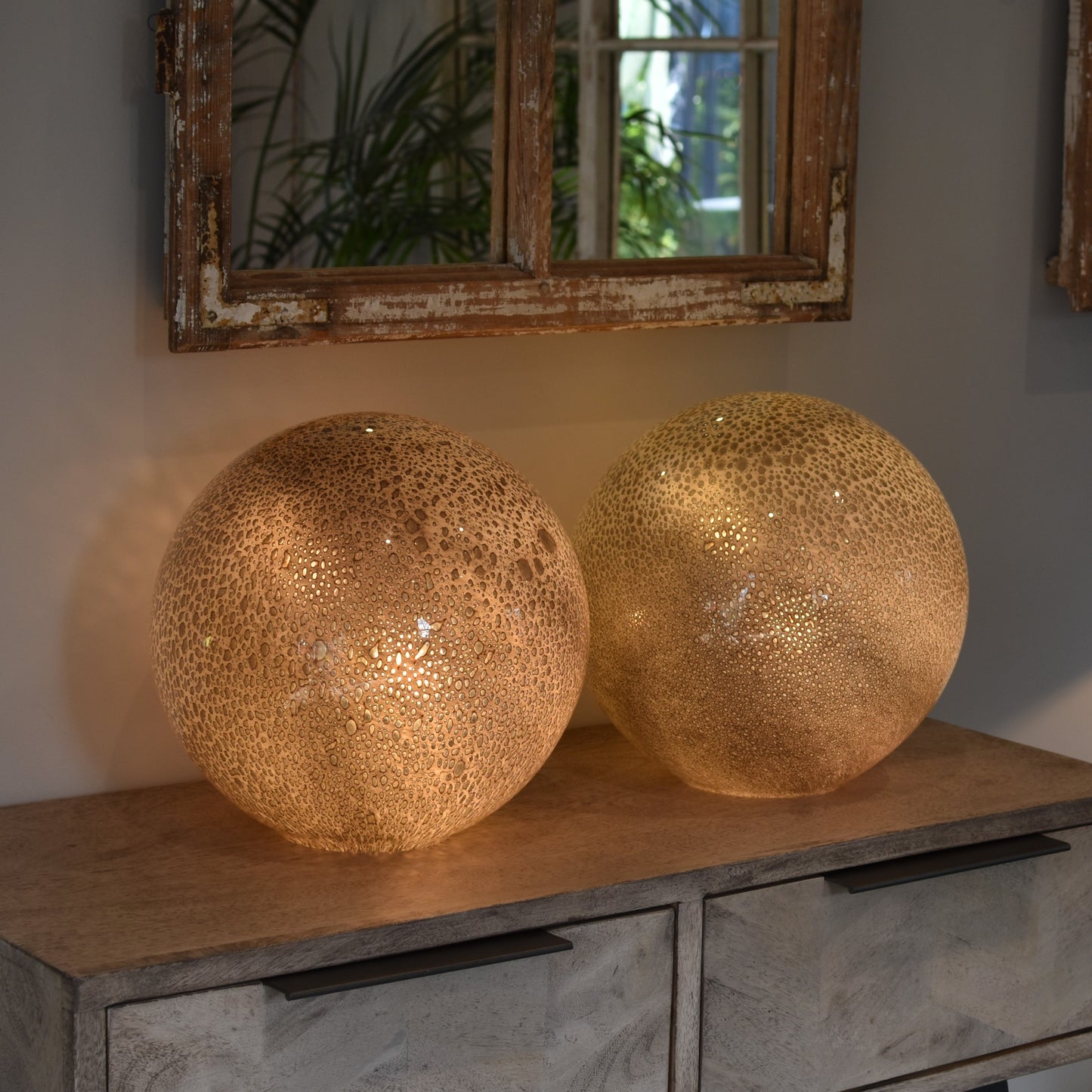 Metallic Bubbles Glass Lamp - Sphere Large