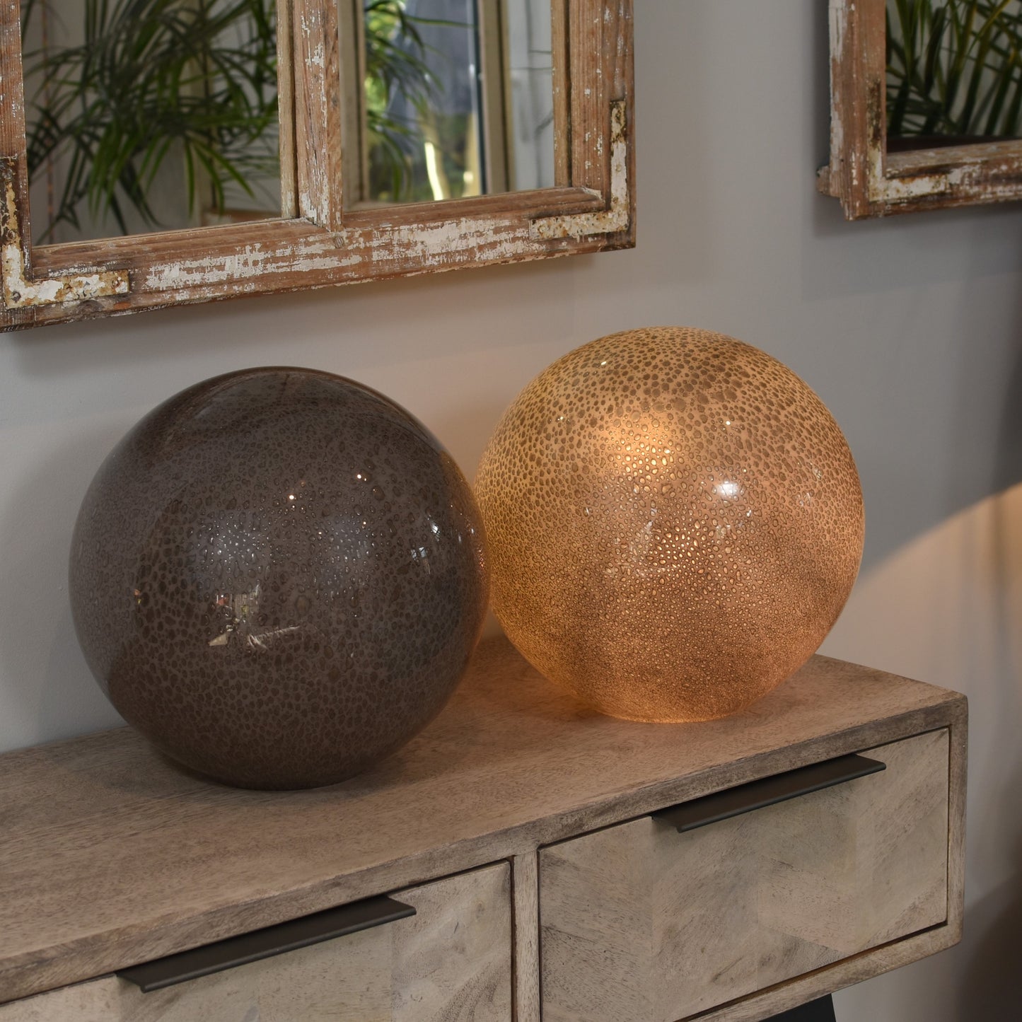 Metallic Bubbles Glass Lamp - Sphere Large