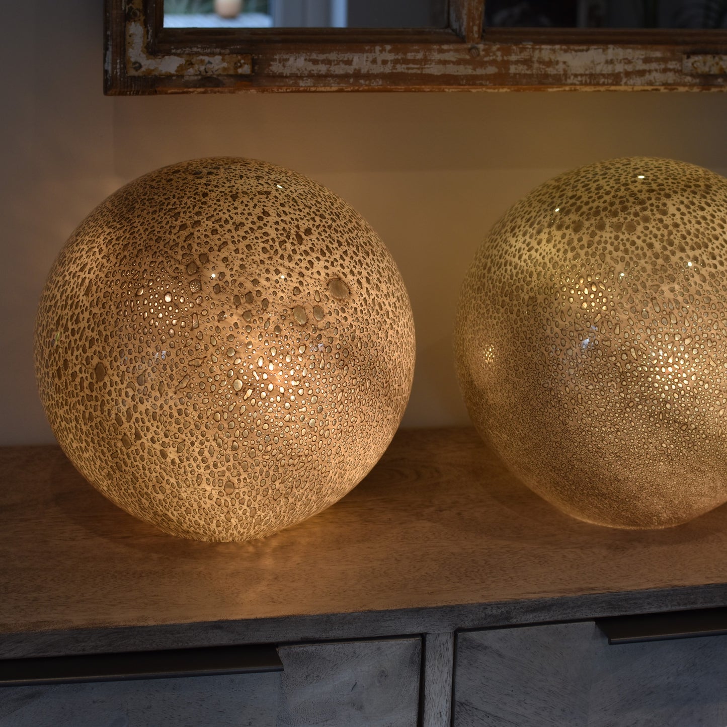 Metallic Bubbles Glass Lamp - Sphere Large