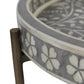 Bone Inlay Folding Side Table - Grey