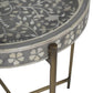 Bone Inlay Folding Side Table - Grey