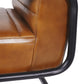 Leather & Metal Frame Armchair - Cognac Tan