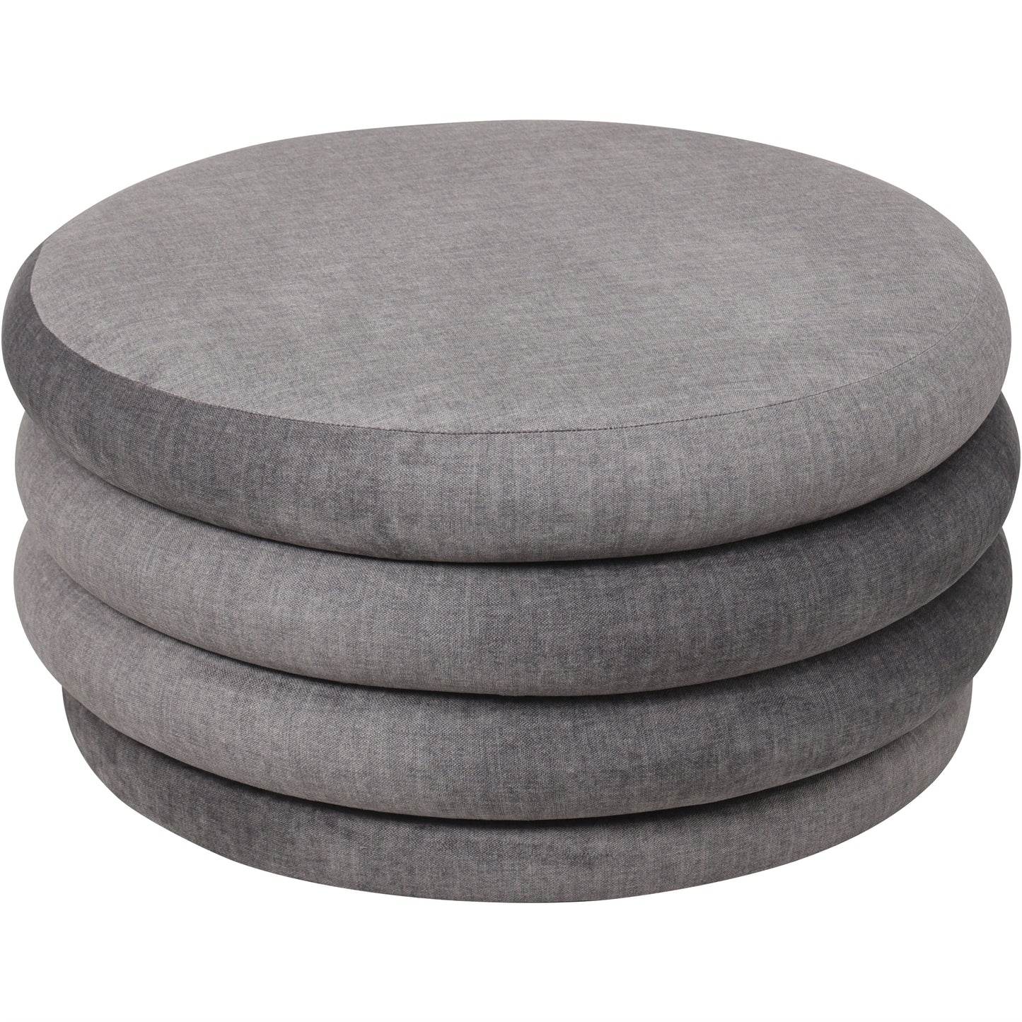 Large Ribbed Footstool With Storage - Grey