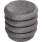 Ribbed Upholstered Footstool - Grey