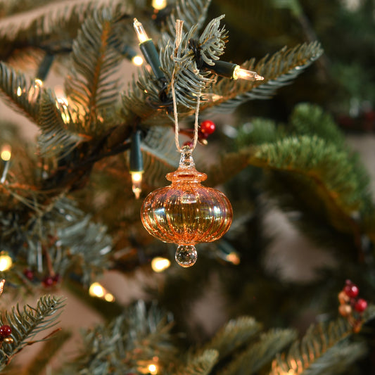 Victorian Coach - Egyptian Glass Bauble - Amber - Small