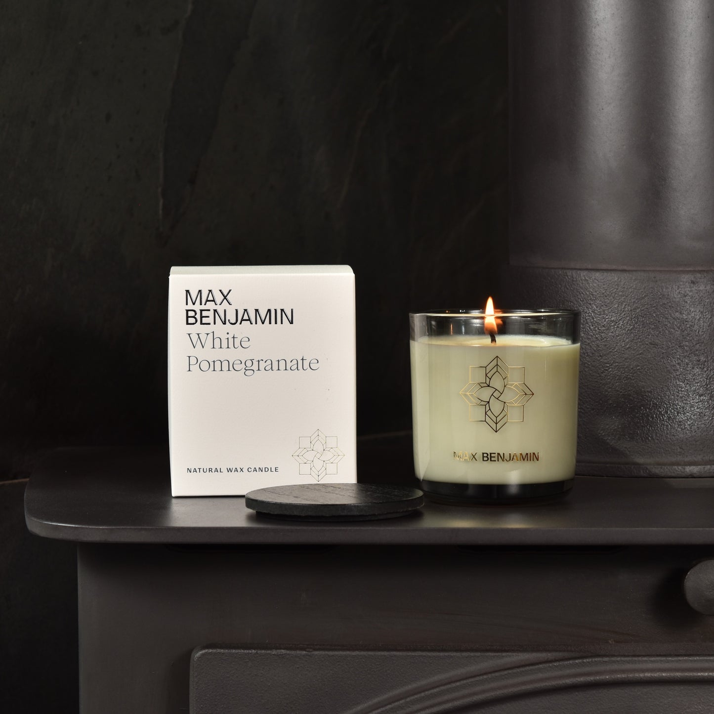 White Pomegrante Candle - Max Benjamin