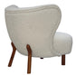 Small Wingback Boucle Fabric Chair - Ivory