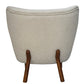 Small Wingback Boucle Fabric Chair - Ivory