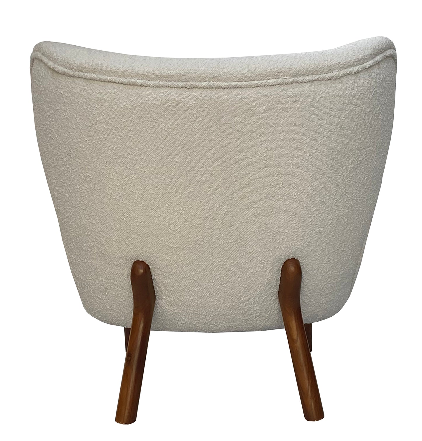 Small Wingback Boucle Fabric Chair - Ivory