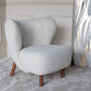 Small Wingback Boucle Fabric Chair - Ivory