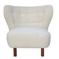 Small Wingback Boucle Fabric Chair - Ivory