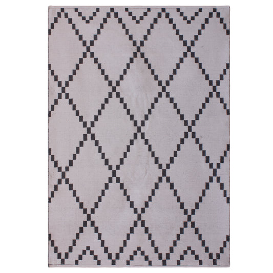 Arrullo - Jacquard Woven Floor Rug - Ivory and Charcoal - 160x230cm