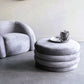 Large Ribbed Footstool With Storage - Grey