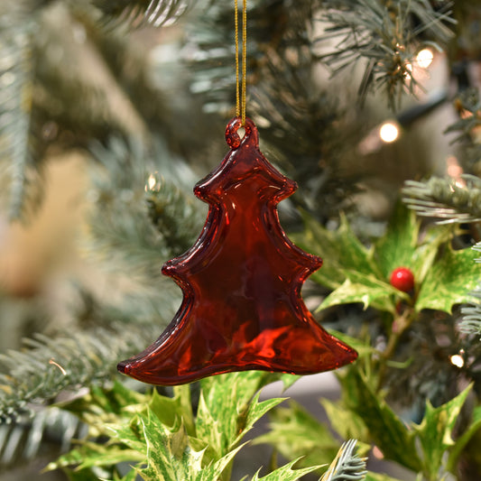 Red Glass Christmas Tree Decoration