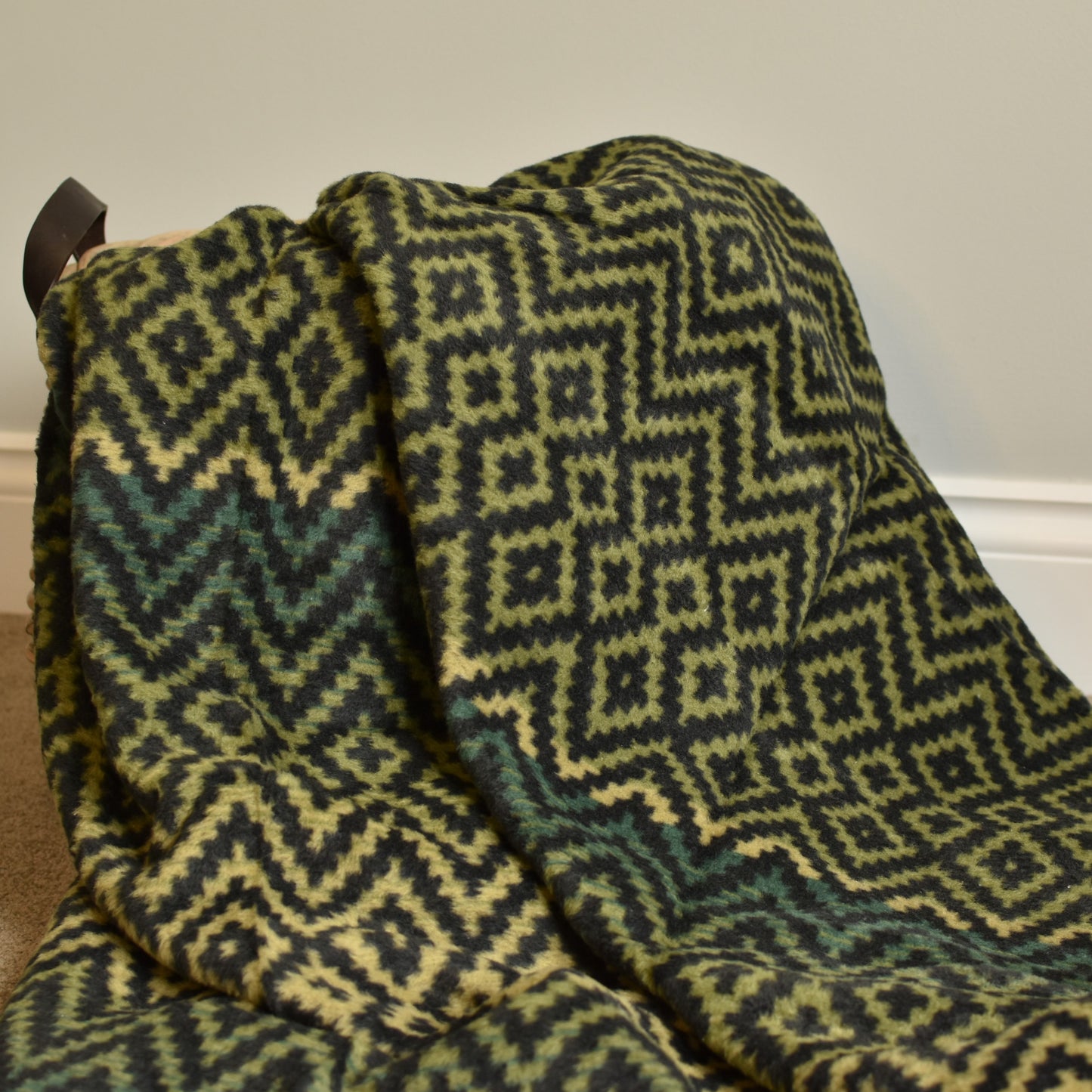 Green Aztec Soft Throw