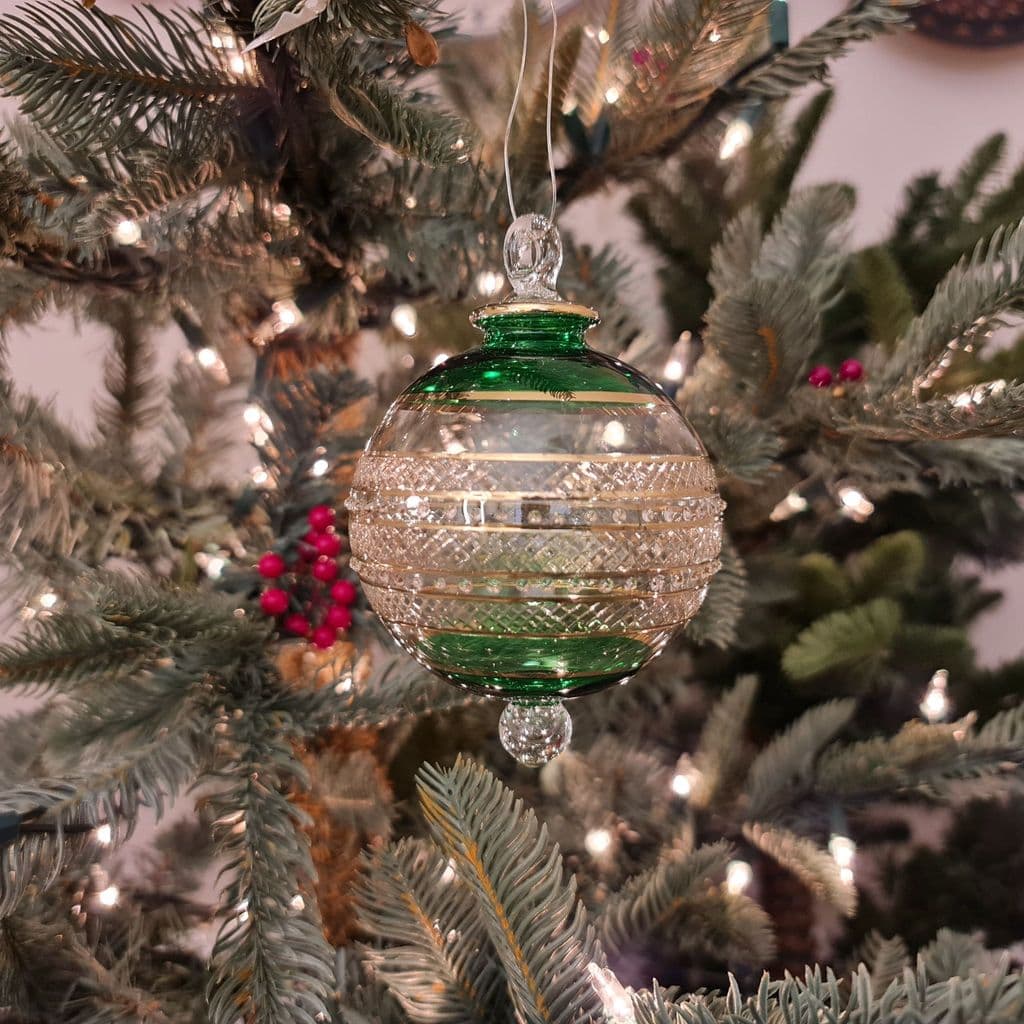 Infinity Handblown Glass Bauble - Green - Large