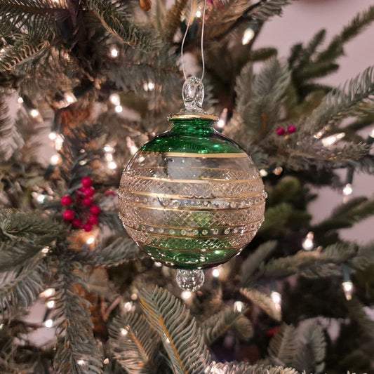 Infinity Handblown Glass Bauble - Green - Large