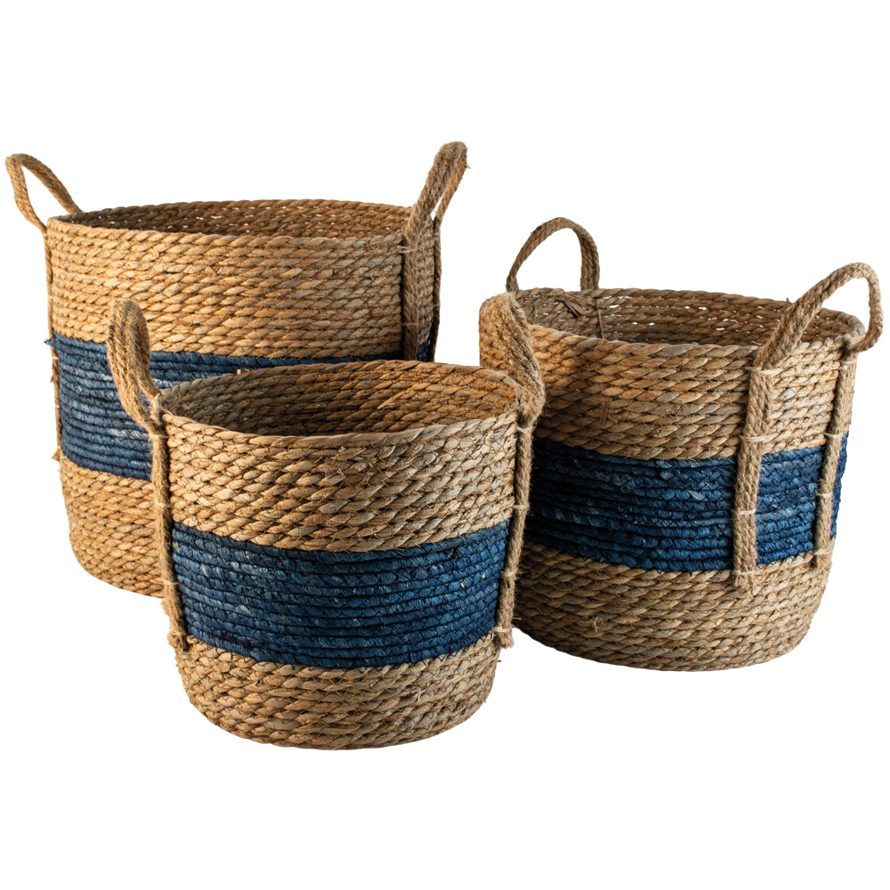 Navy blue wicker clearance baskets