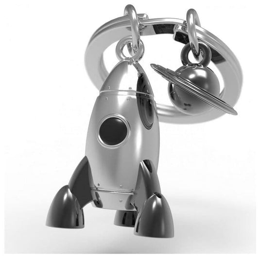 Rocket & Planet Keyring